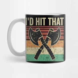 Id Hit That Funny Axe Throwing Retro Vintage Mug